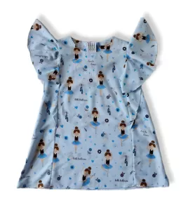 Ruffle Sleeve Dress - Light Blue-Girl