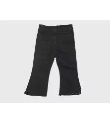 Jeans - Stretch Denim, Black, Fringed Bottom