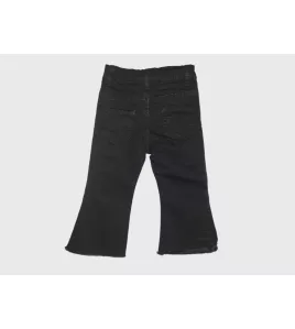 Jeans - Stretch Denim, Black, Fringed Bottom Jeans - Stretch Denim, Black, Fringed Bottom
