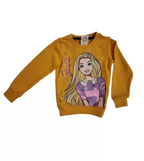 Sweater Long Sleeve- Yellow, Fashion Barbie Print