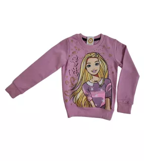Sweater Long Sleeve- Lavender Rose, Fashion Barbie Print