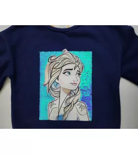 Sweater Long Sleeve- Medium Blue, Fashion Frozen Print