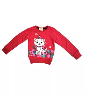 Sweater Long Sleeve- Pink, Fashion Kitty Print