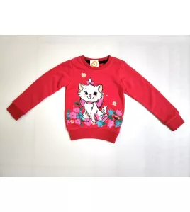Sweater Long Sleeve- Pink, Fashion Kitty Print