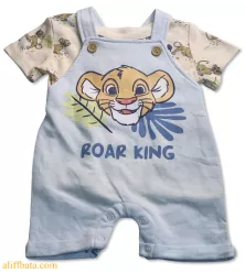 Baby Overalls/Dungarees Set, Light Blue, White - Roar King