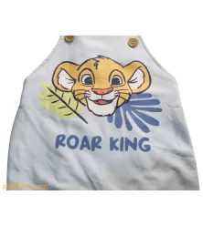 Baby Overalls/Dungarees Set, Light Blue, White - Roar King