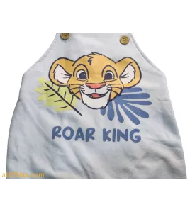 Baby Overalls/Dungarees Set, Light Blue, White - Roar King