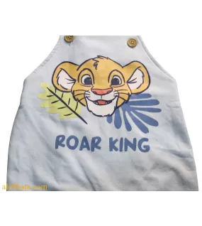 Baby Overalls/Dungarees Set, Light Blue, White - Roar King Baby Overalls/Dungarees Set, Light Blue, White - Roar King