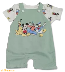 Baby Overalls/Dungarees Set, Light Green, White - All