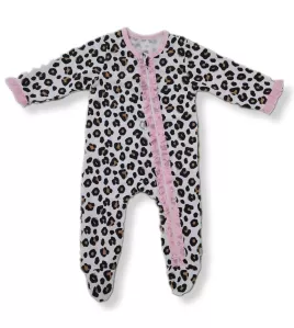 Premium Cotton - Full Front Zip Footed Sleep Suit (Black,White)
