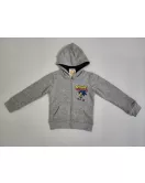 Hoodie - Full Zipped, Grey, Printed Sonic 