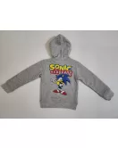 Hoodie - Full Zipped, Grey, Printed Sonic 