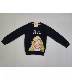 Sweater Long Sleeve- Dark Blue, Fashion Barbie Print