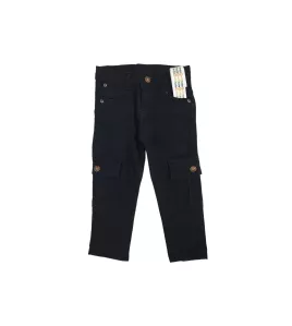 Jeans - Stretch Denim, Black, Cargo Style Jeans - Stretch Denim, Black, Cargo Style