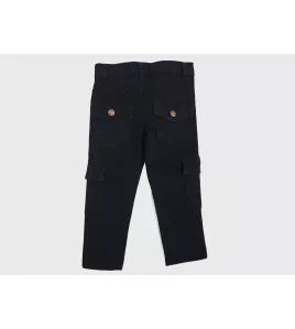 Jeans - Stretch Denim, Black, Cargo Style Jeans - Stretch Denim, Black, Cargo Style