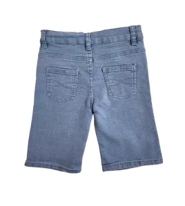 Short Pants - Stretch Denim, Light Blue - Fashion Cocomelon Embroidery